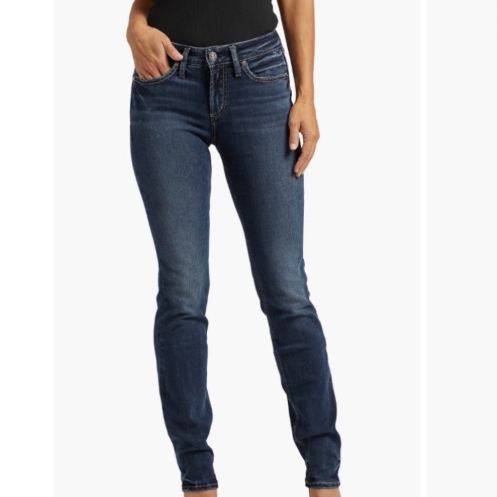 Silver Jeans | Suki Straight Dark Wash Indigo Stretch Blue Jeans Size 25/31